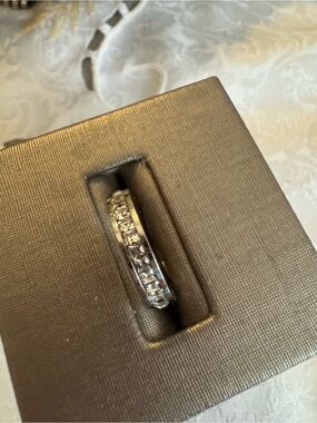 Stainless steel Crystal Eternity Band Ring - Women Jewelry size 8